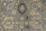 9x12 Light Gray and Light Blue Turkish Oushak Rug
