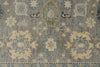 9x12 Light Gray and Light Blue Turkish Oushak Rug