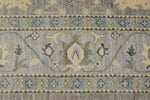 9x12 Light Gray and Light Blue Turkish Oushak Rug