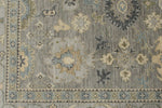 9x12 Light Gray and Light Blue Turkish Oushak Rug