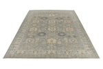 9x12 Light Gray and Light Blue Turkish Oushak Rug