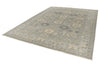 9x12 Light Gray and Light Blue Turkish Oushak Rug