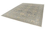 9x12 Light Gray and Light Blue Turkish Oushak Rug