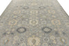 9x12 Light Gray and Light Blue Turkish Oushak Rug