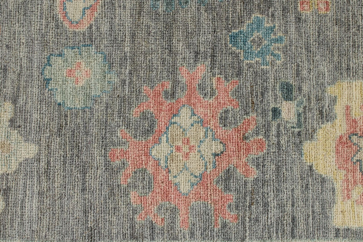 9x12 Gray and Multicolor Turkish Oushak Rug