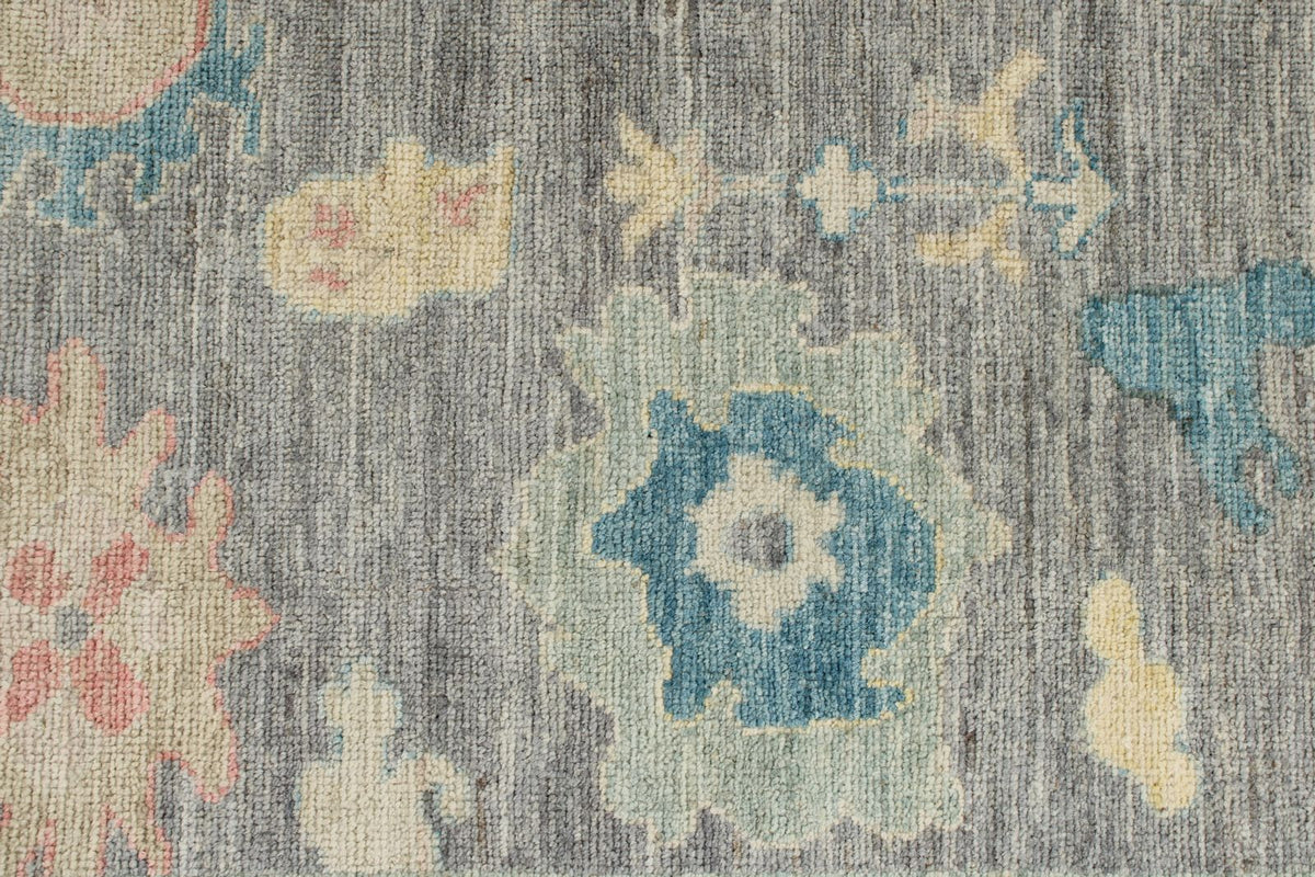 9x12 Gray and Multicolor Turkish Oushak Rug