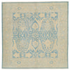 8x8 Blue and Ivory Turkish Oushak Rug