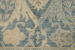8x8 Blue and Ivory Turkish Oushak Rug