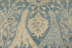 8x8 Blue and Ivory Turkish Oushak Rug