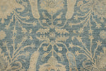8x8 Blue and Ivory Turkish Oushak Rug