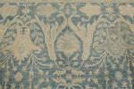 8x8 Blue and Ivory Turkish Oushak Rug