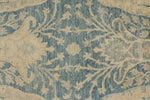 8x8 Blue and Ivory Turkish Oushak Rug