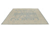 8x8 Blue and Ivory Turkish Oushak Rug