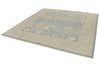 8x8 Blue and Ivory Turkish Oushak Rug