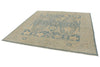 8x8 Blue and Ivory Turkish Oushak Rug