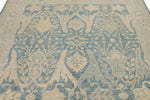 8x8 Blue and Ivory Turkish Oushak Rug
