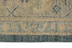 8x8 Blue and Ivory Turkish Oushak Rug