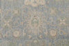 8x10 Blue and Ivory Turkish Oushak Rug