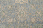 8x10 Blue and Ivory Turkish Oushak Rug