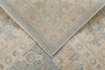 8x10 Blue and Ivory Turkish Oushak Rug