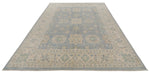 8x10 Blue and Ivory Turkish Oushak Rug