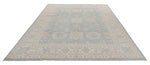 8x10 Blue and Ivory Turkish Oushak Rug