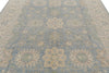 8x10 Blue and Ivory Turkish Oushak Rug