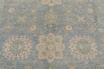 8x10 Blue and Ivory Turkish Oushak Rug