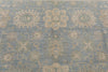 8x10 Blue and Ivory Turkish Oushak Rug