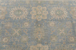 8x10 Blue and Ivory Turkish Oushak Rug