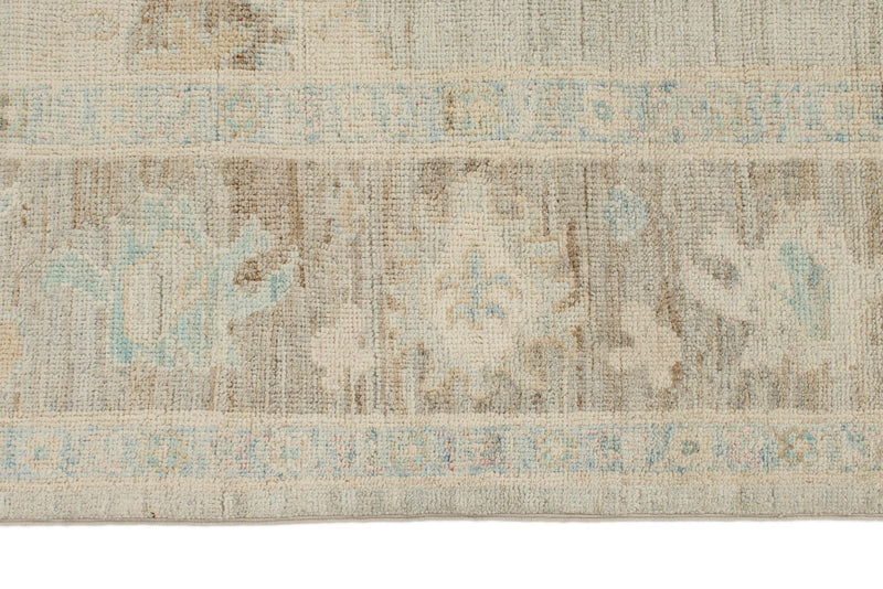 6x9 Beige and Brown Turkish Oushak Rug