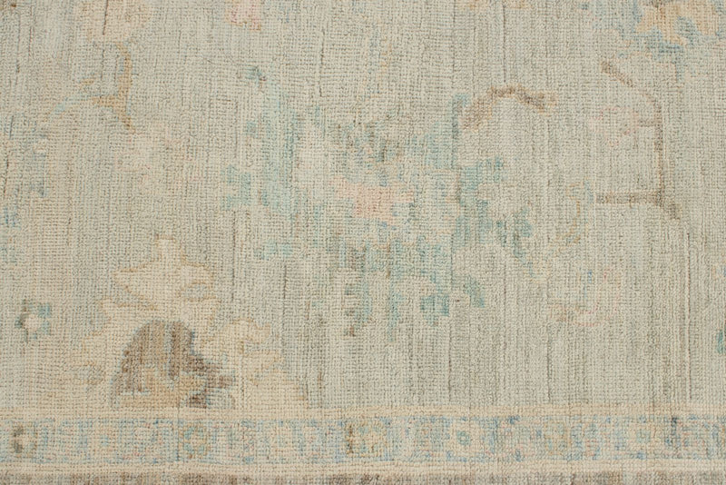 6x9 Beige and Brown Turkish Oushak Rug