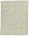 8x10 Light Olive Green and Ivory Turkish Oushak Rug