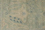 8x10 Light Olive Green and Ivory Turkish Oushak Rug