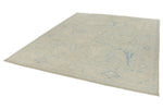 8x10 Light Olive Green and Ivory Turkish Oushak Rug