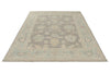 6x9 Light Gray and Blue Turkish Oushak Rug