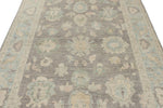 6x9 Light Gray and Blue Turkish Oushak Rug