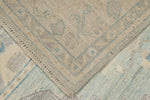 6x8 Blue and Beige Turkish Oushak Rug