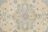 6x8 Blue and Beige Turkish Oushak Rug