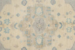 6x8 Blue and Beige Turkish Oushak Rug