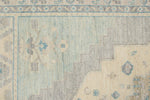 6x8 Blue and Beige Turkish Oushak Rug