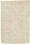 6x9 Light Gray and Light Blue Turkish Oushak Rug