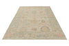 6x9 Green and Beige Turkish Oushak Rug