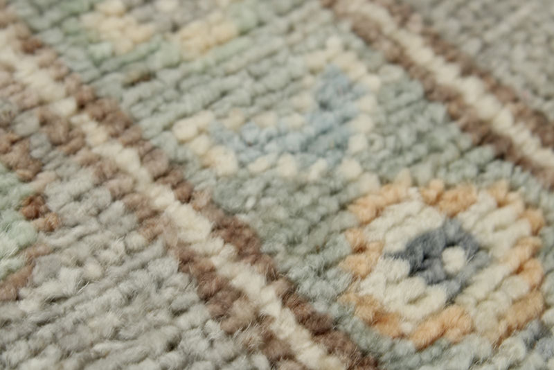 3x12 Light Gray and Ivory Turkish Oushak Runner