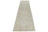 3x12 Light Gray and Ivory Turkish Oushak Runner