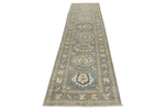 3x12 Light Gray and Ivory Turkish Oushak Runner