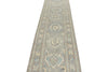 3x12 Light Gray and Ivory Turkish Oushak Runner