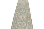 3x12 Light Gray and Ivory Turkish Oushak Runner