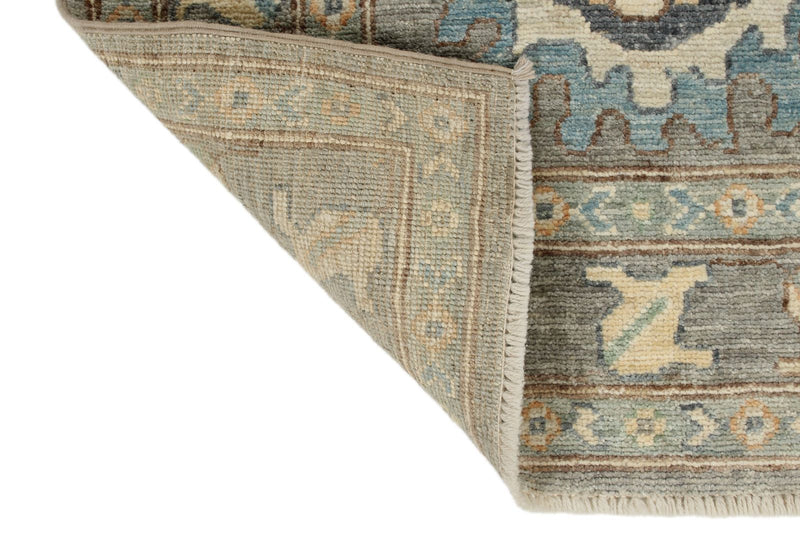 3x12 Light Gray and Ivory Turkish Oushak Runner