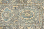 3x12 Light Gray and Ivory Turkish Oushak Runner